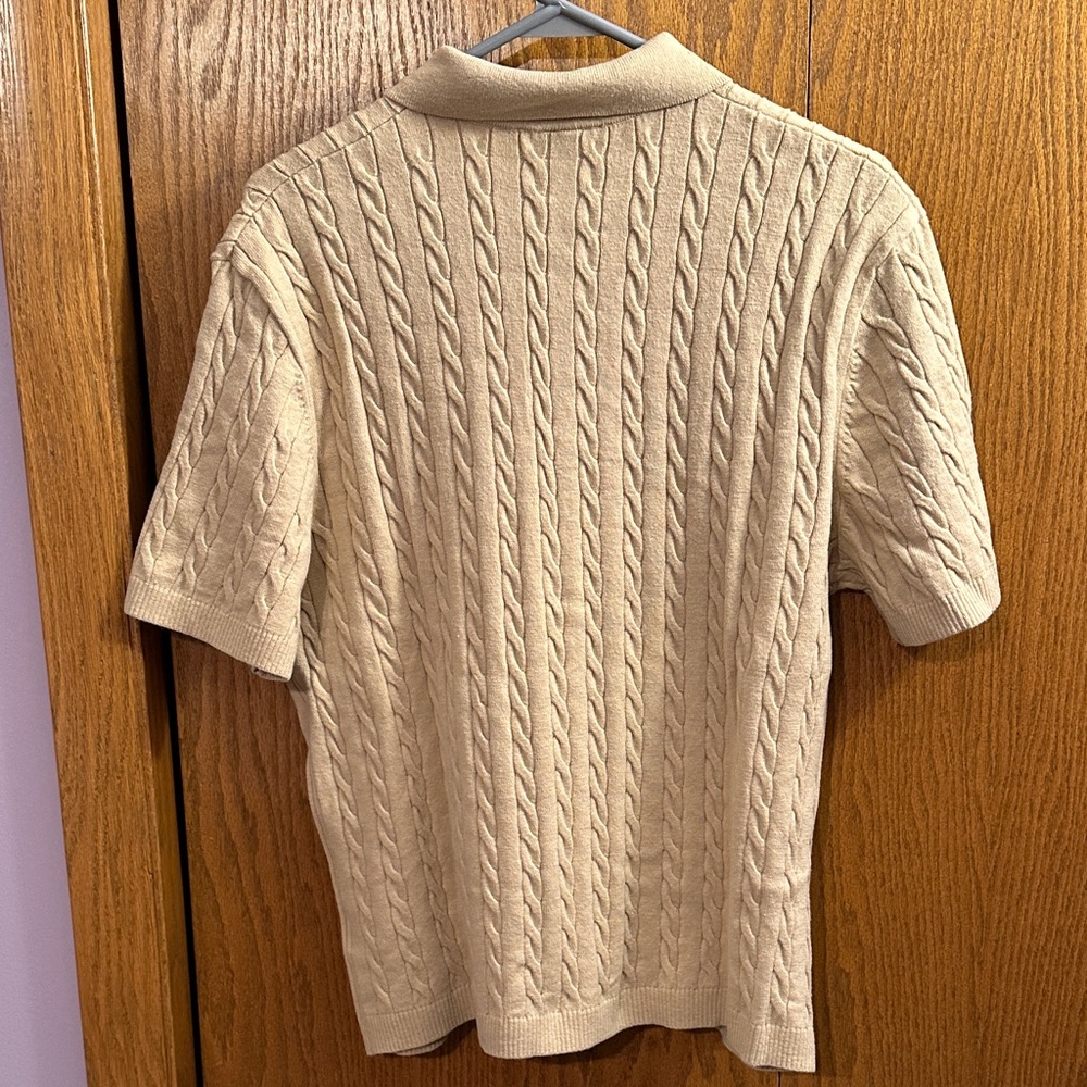 H & M Tan Cable Knit Men's Shirt size medium. - Picture 6 of 8